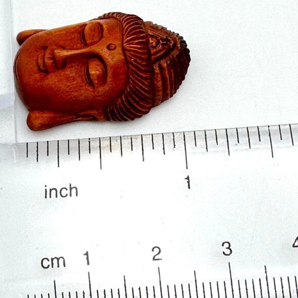 Ojime Bead Netsuke Kuan Yin Guanyin Quan Yin Hand-Carved Boxwood Signed Face - Picture 2 of 10
